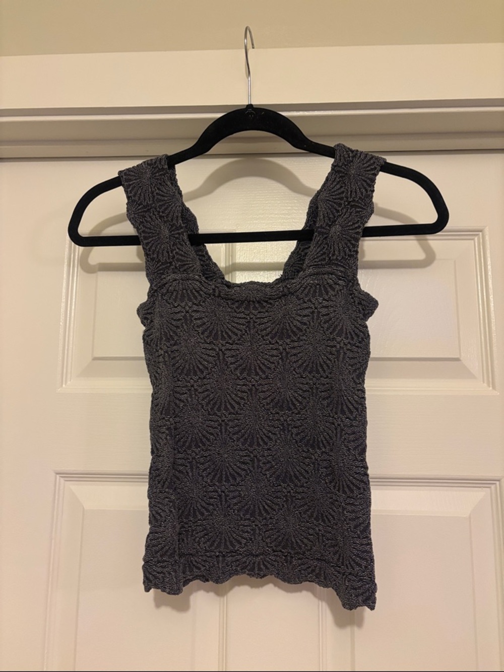 Intimately By Free People Textured Gray Sleeveless Knit Tank Top